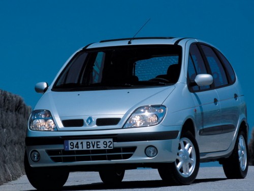 Характеристики автомобиля Renault Scenic 1.6 AT RXE (03.1999 - 02.2003): фото, вместимость, скорость, двигатель, топливо, масса, отзывы